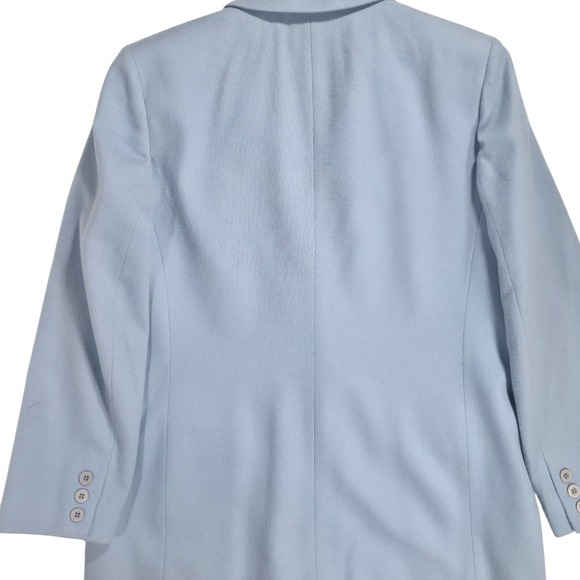 Pendleton Classic Wool Blazer Women's Size 12 Powder Blue Double Breasted - Picture 7 of 12
